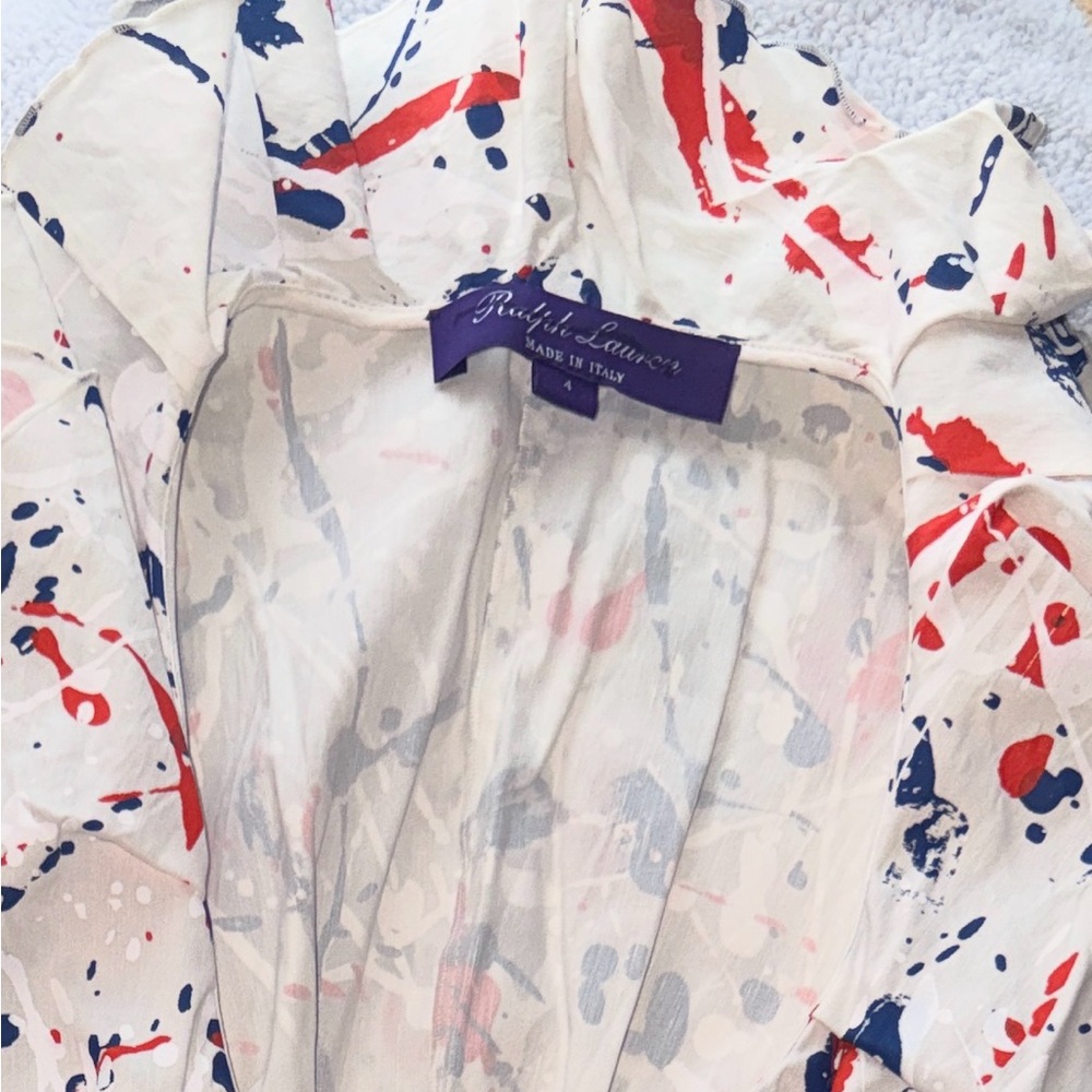 Ralph Lauren Blue Label White Splatter Long Sleeve Dress - Picture 6 of 6
